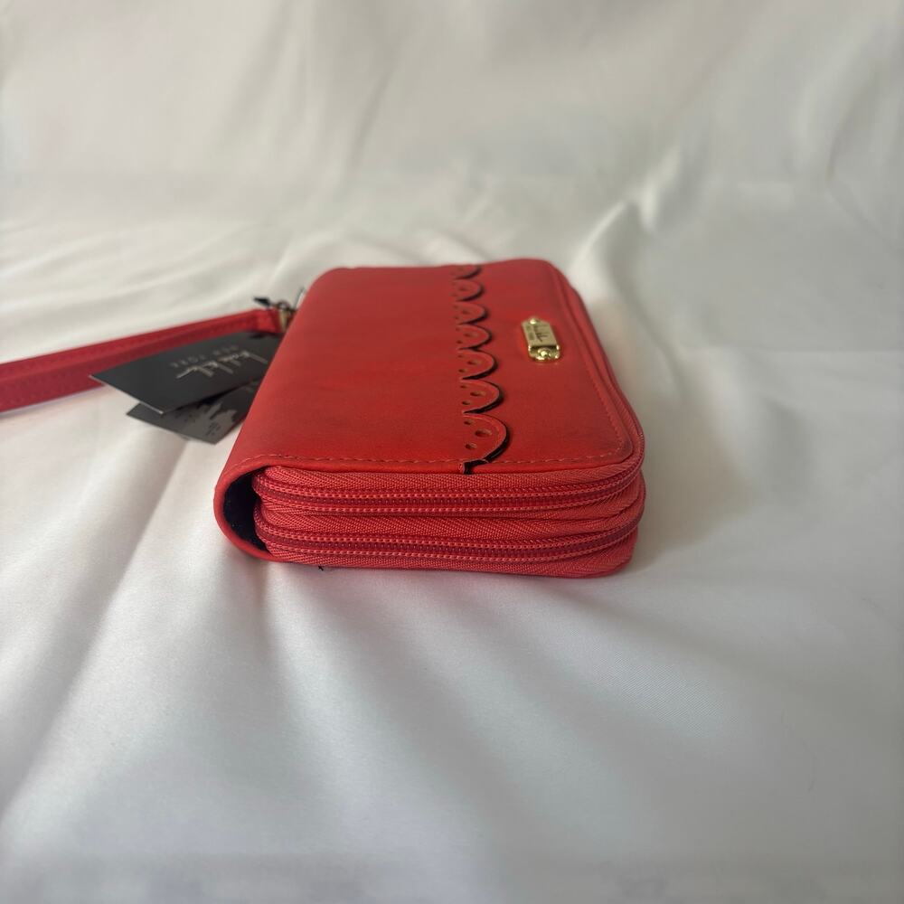 Nicole Miller Poppy Red Wristlet Zip Wallet Clutch NWT NY8605 - Picture 4 of 11